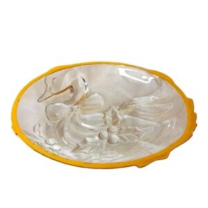 Mikasa Golden Goose Sweet Dish Gold Trim Used With Box